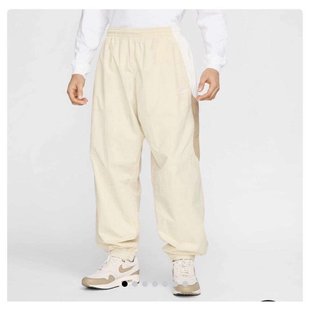 Nike Club Woven Track Pants Oversized Fit Beige Khaki HQ6114-234 Men Size Medium